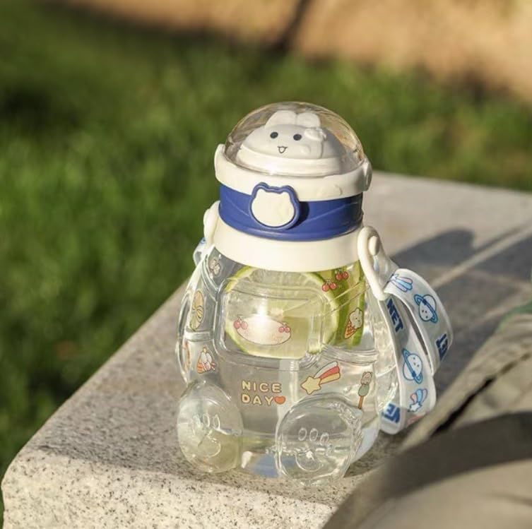 Plastic Bear Shapes Water Bottle With Big Handle 800 Ml