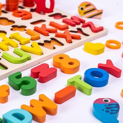 Multi-Functional Wooden Puzzle Board ā Numbers & Fishing Game