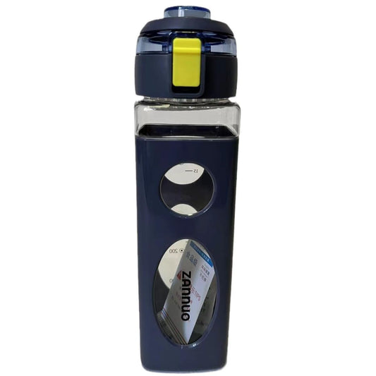 Square shape Cute Kawaii Water Bottle for kids (multicolor-650ml-Time Marker)