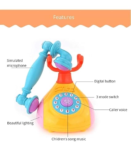 Retro Musical Telephone Toy for Kids – Multi-Sound Educational Toy