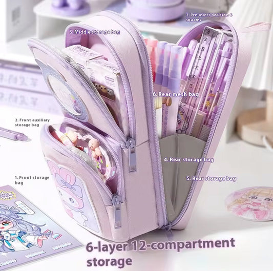 3-Layer Pencil Pouch for Kids – Large Capacity & Cute Design