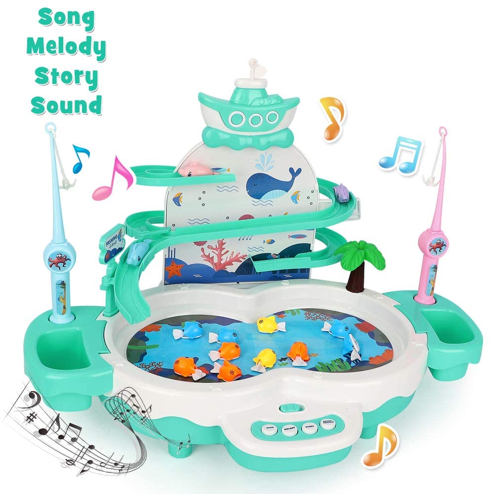 Musical Magnetic Fishing Game with Track Slide – Interactive Educational Toy for Kids