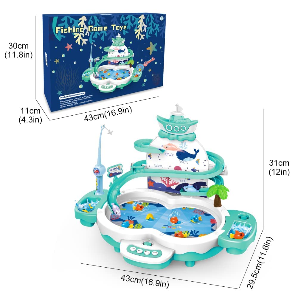 Musical Magnetic Fishing Game with Track Slide – Interactive Educational Toy for Kids