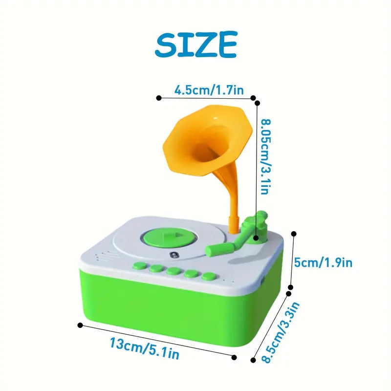Kids' Vintage Bluetooth Speaker – Phonograph-Style Wireless Music Player with Light & Sound
