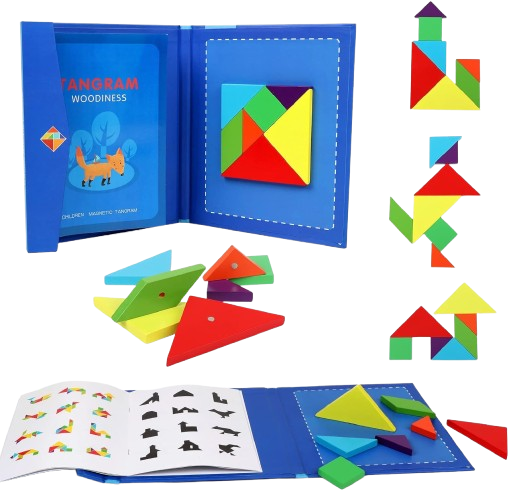 Magnetic Tangram Puzzle Game with Activity Book