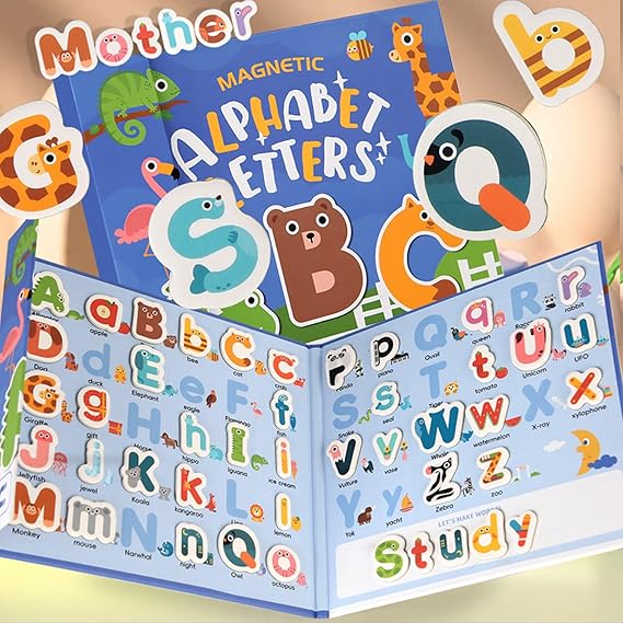 Magnetic Letters Set - 78 PCS Uppercase & Lowercase Alphabet for Kids