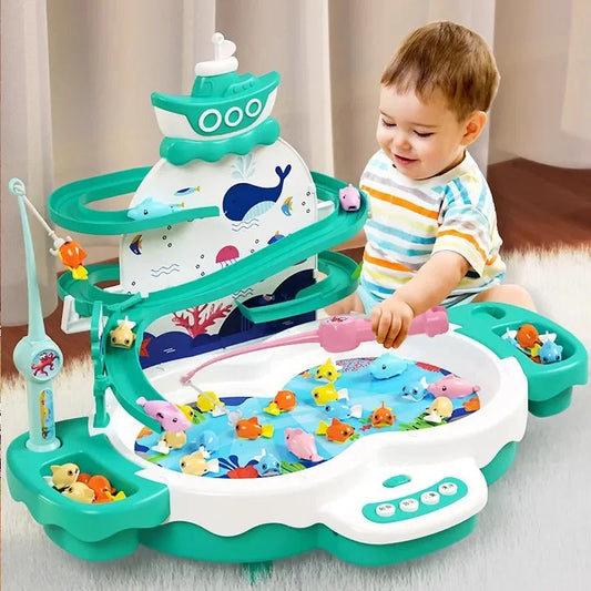 Musical Magnetic Fishing Game with Track Slide – Interactive Educational Toy for Kids