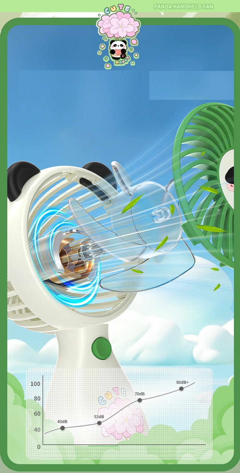 Panda USB Handheld Fan – 3 Speed Portable Cooling