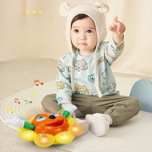 Interactive Dancing Sunflower Toy for Kids – 360° Rotating Musical Light Toy for Toddlers