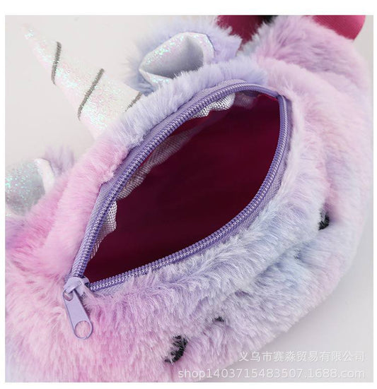Fluffy Unicorn Fanny Pack – Cute & Cozy Bag for Kids