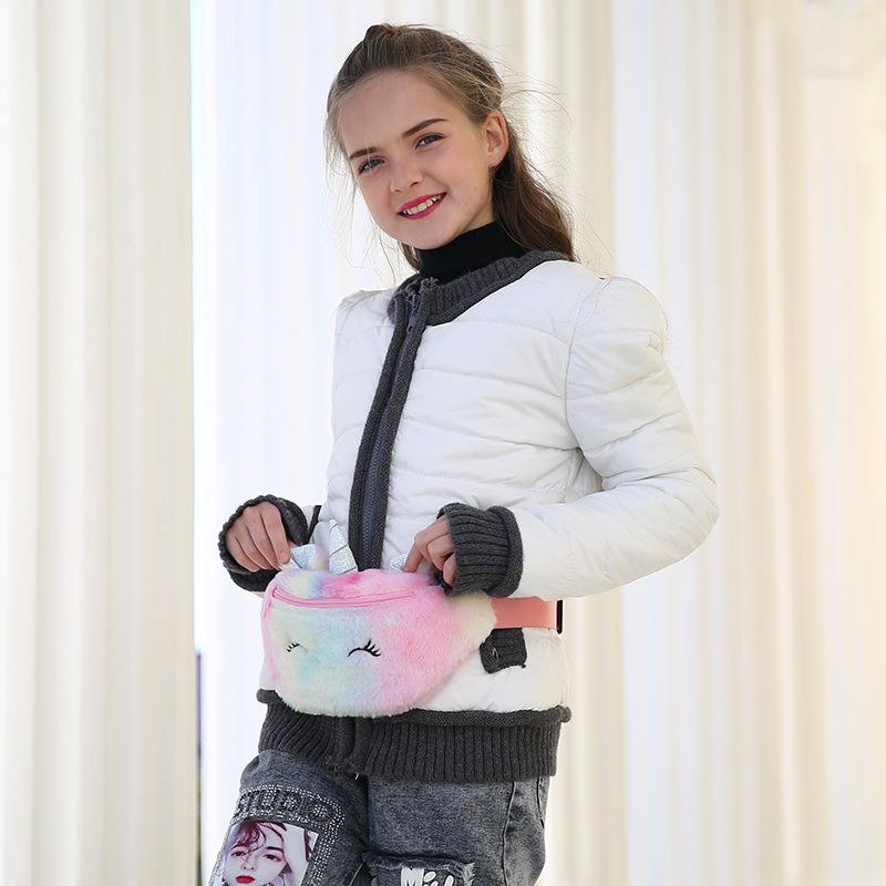 Fluffy Unicorn Fanny Pack – Cute & Cozy Bag for Kids