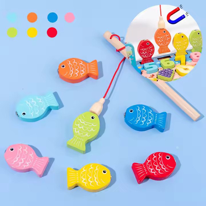 Multi-Functional Wooden Puzzle Board ā Numbers & Fishing Game