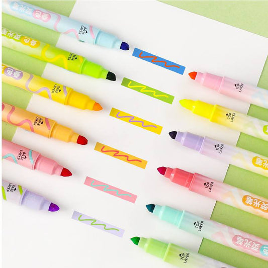 Dual-Tone Pastel Highlighters – Soft & Aesthetic Markers