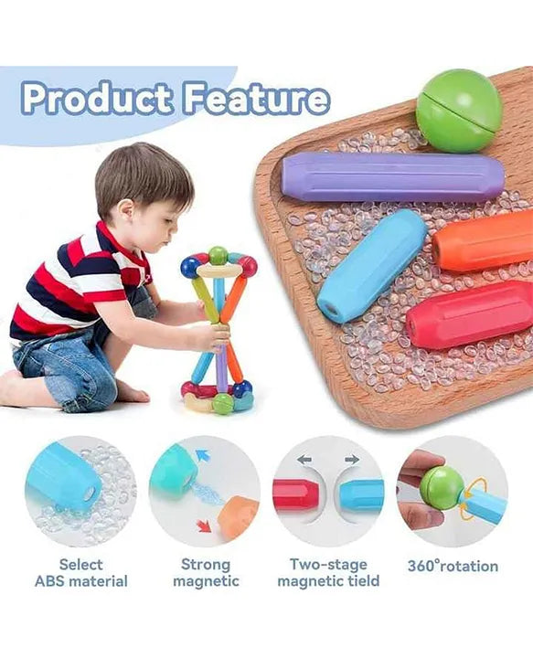 25, 42, 64, 100 pcs  Colorful Magnetic Sticks and Balls Sets 3D