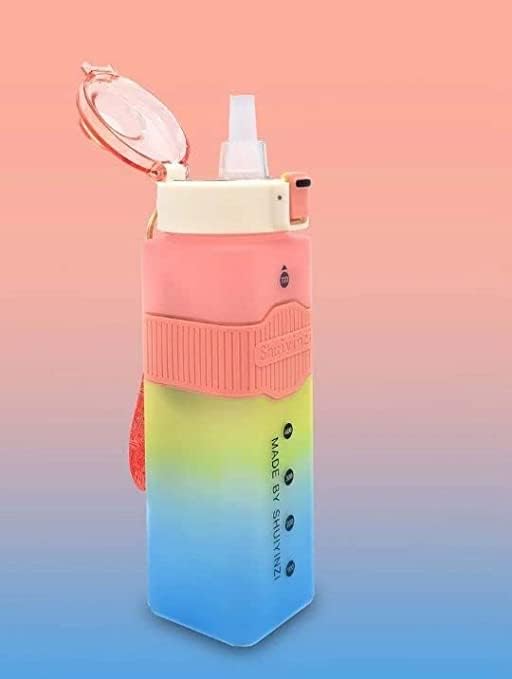 1Pcs-Multicolor Square Water Bottle Fitness Gym Water Bottle