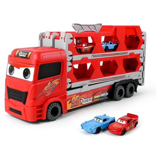 Foldable Transport Truck Toy with Car Ejection Launcher – Multi-Car Carrier Playset for Kids
