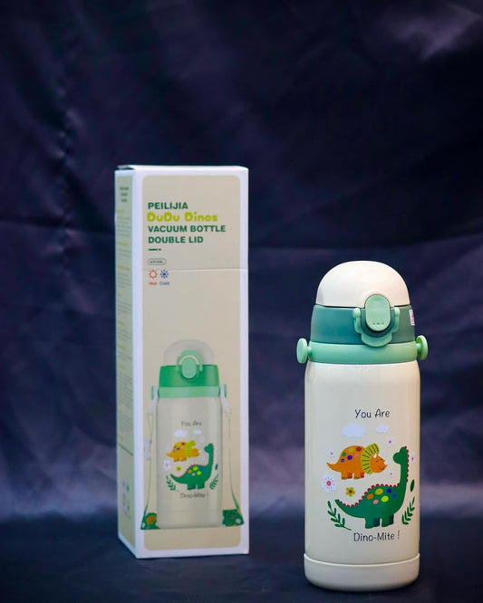 Double Fun - Cute Dinosaur Theme Hot & Cold Water Bottle for Kids