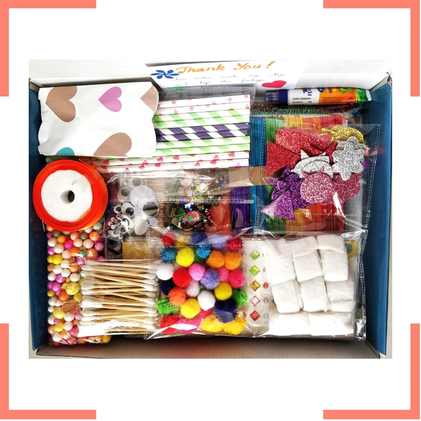 School Art and Craft Kit for Girls and Boys- 20 Items