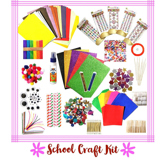 School Art and Craft Kit for Girls and Boys- 20 Items