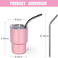 3oz Mini Stainless Steel Tumblers – Set of 6 with Lids & Straws