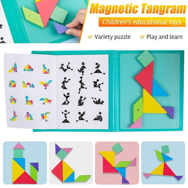 Magnetic Tangram Puzzle Game with Activity Book
