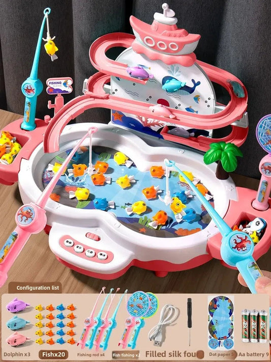 Musical Magnetic Fishing Game with Track Slide – Interactive Educational Toy for Kids